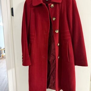 Anne Klein Burgundy Wool Coat